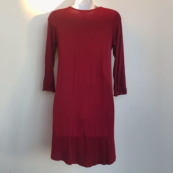 Alya Maroon long sleeve jersey dress - Picture 5 of 7